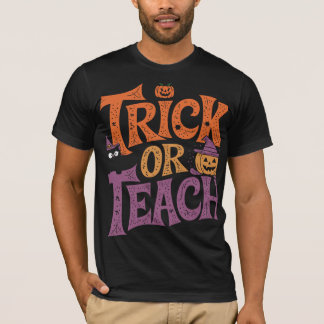Bus eller Lärare Groovy Lärare Halloween Retro T Shirt