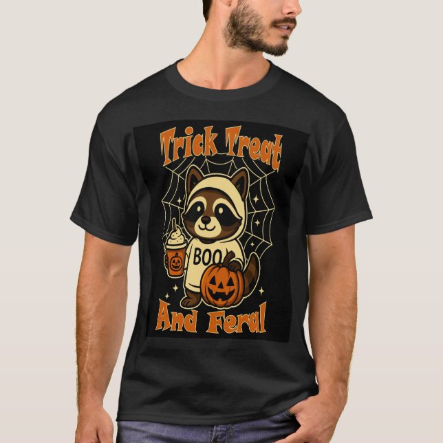 Bus eller present och vild söta Halloween T Shirt (Framsida)