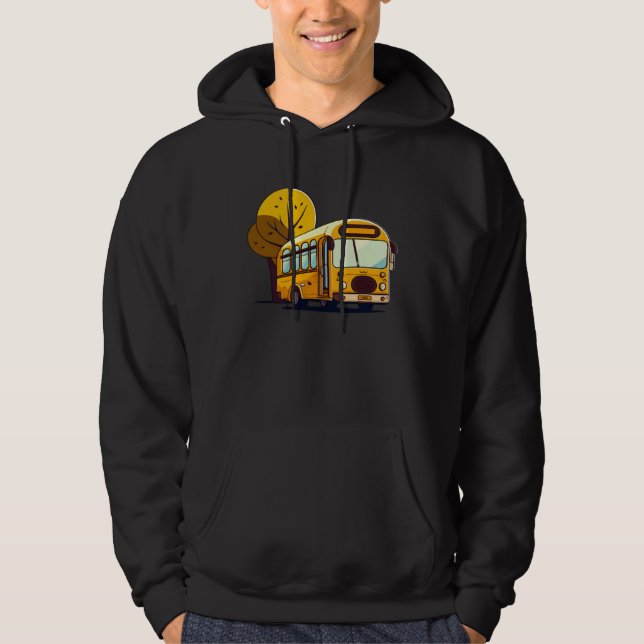 Bus In Front Of Trees Bus Driver Hoodie (Framsida)