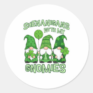 Bus med små tomtar saint patricks day tomte runt klistermärke