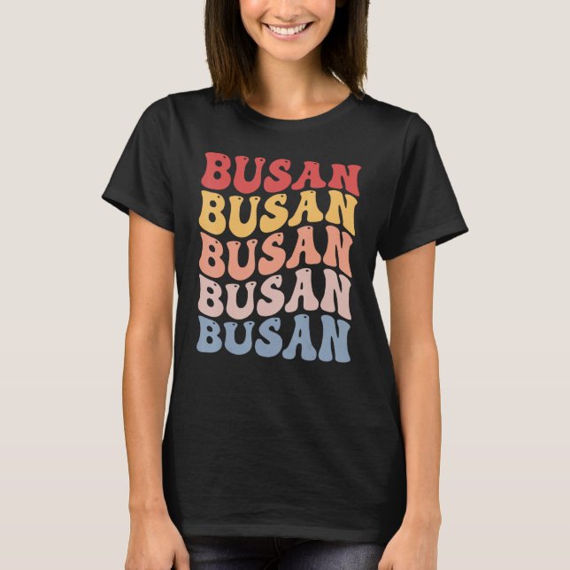 Busan City Groovy Retro T Shirt (Framsida)