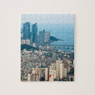Busan City Skyline. provinsen Yeongnam, Sydkorea Pussel