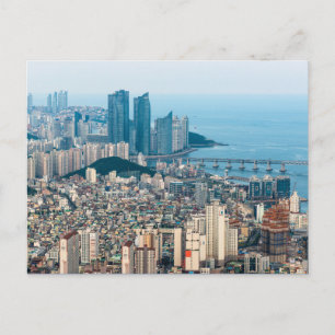Busan city Skyline. Yeongnam-provinsen, Sydkorea Vykort