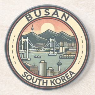 Busan South Korea Bridge Travel Art Badge Underlägg