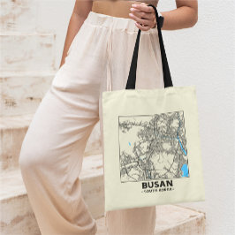 Busan, South Korea City Map Tote Bag Tygkasse