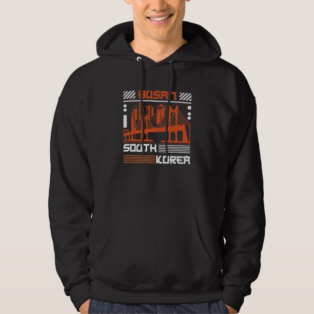 Busan Sydkorea Bro Skyline Grafik | Modern  Hoodie (Framsida)