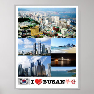 Busan - Sydkorea - I Kärlek - Poster