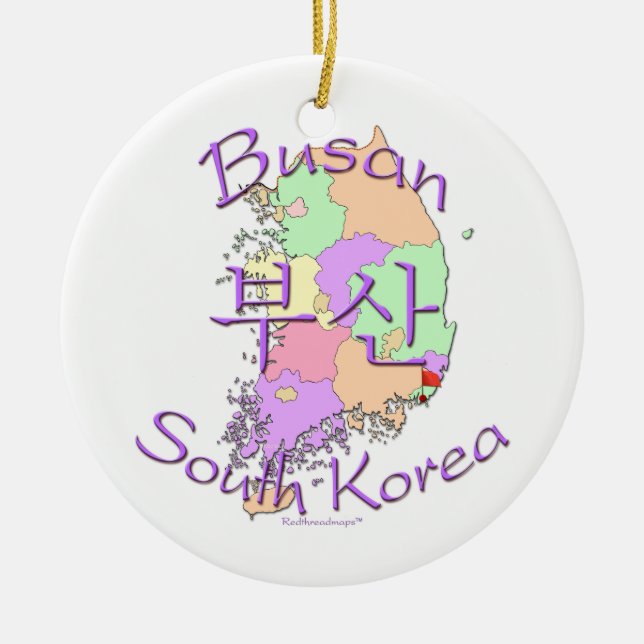 Busan Sydkorea Julgransprydnad Keramik (Framsidan)