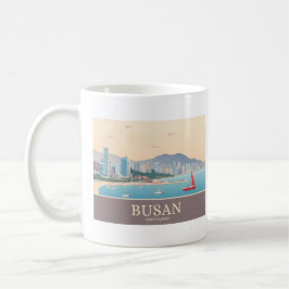 Busan Sydkorea Pastel Travel Kaffemugg