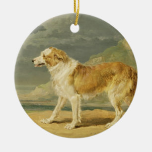 Buse-jackad Collie, 1809 (olja ombord) Julgransprydnad Keramik