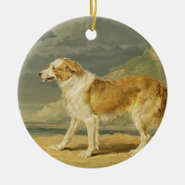 Buse-jackad Collie, 1809 (olja ombord) Julgransprydnad Keramik (Framsidan)