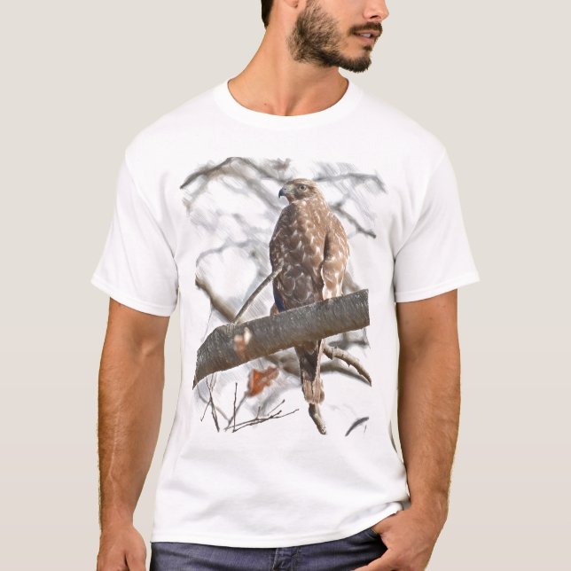 Buse lagd benen på ryggen hök tee shirt (Framsida)