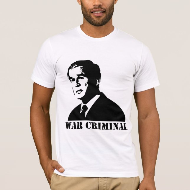 Bush är en krigsförbrytare t-shirt (Framsida)