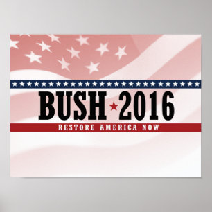 BUSH ÅTERSTÄLLANDE 2016 AMERIKA - .PNG POSTER