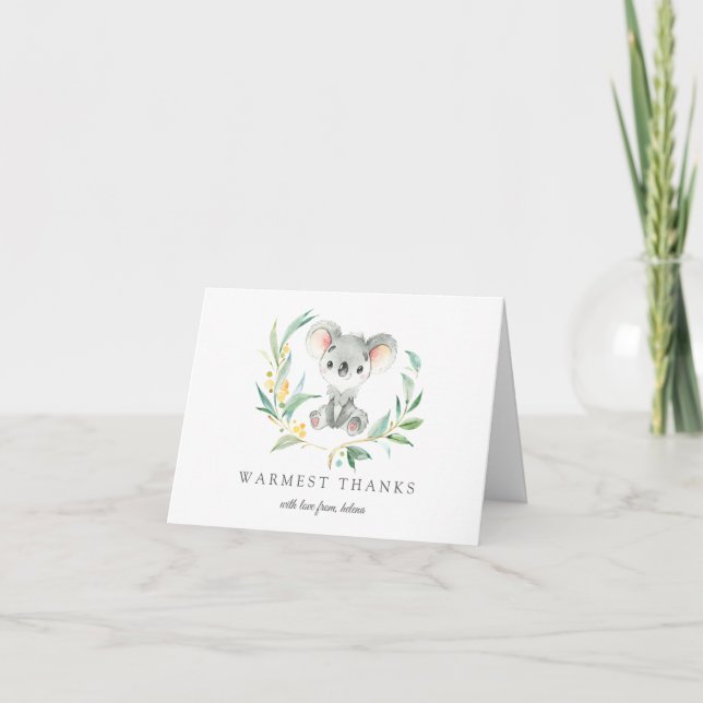 Bush Baby Koala Personlig Tack Cards Kort (Framsida)