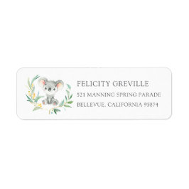 Bush Baby Koala Return Address Label Returadress Etikett
