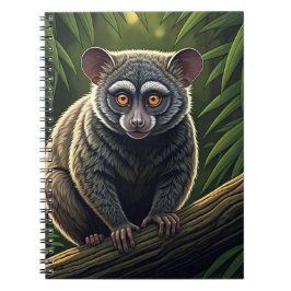 Bush Baby på gren i djungeln Anteckningsbok