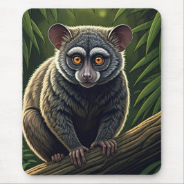 Bush Baby på gren i djungeln Musmatta