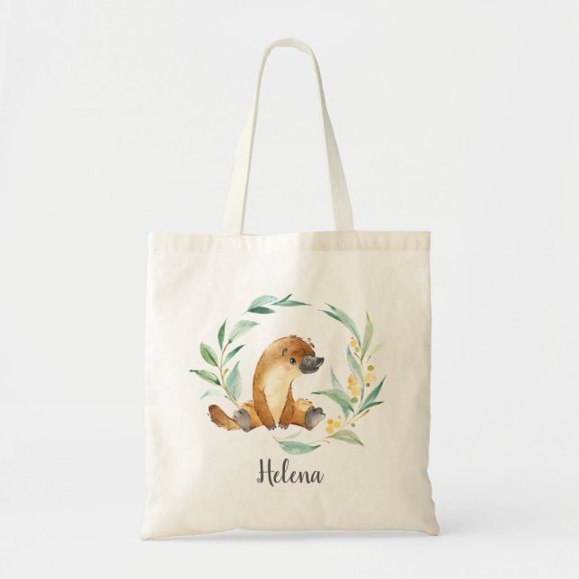Bush Baby Platypus Personlig Tote Bag Tygkasse (Framsidan)