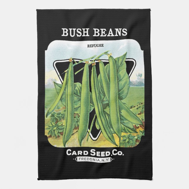 Bush Beans Seed Packet Label Kökshandduk (Vertikal)