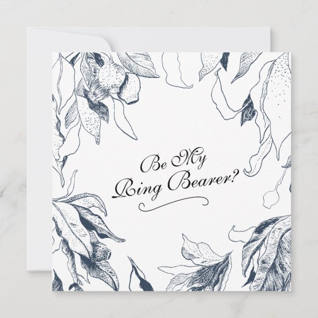 Bush-bröllop 'Vill du vara min ringbärare?' Inbjudningar (Baksida)