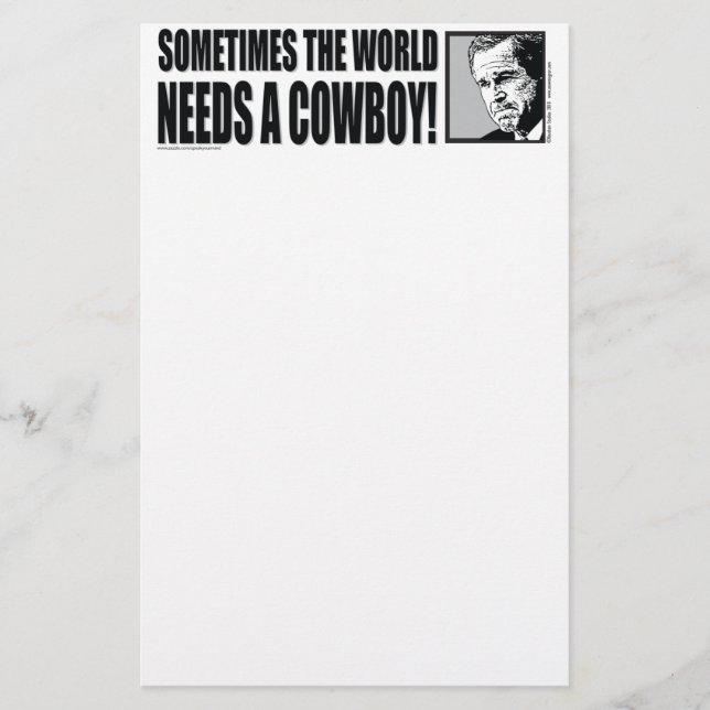 BUSH—COWBOY-White Brevpapper (Framsida)