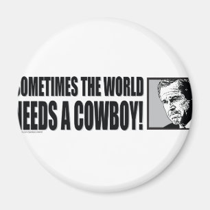 BUSH—COWBOY-White Magnet