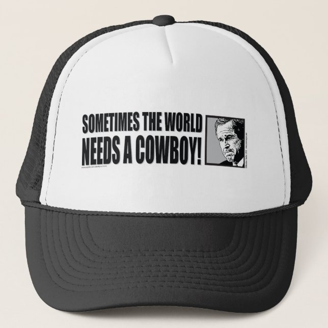 BUSH—COWBOY-White Truckerkeps (Framsida)