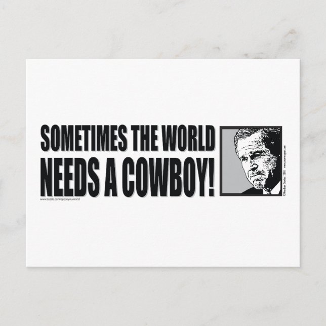 BUSH—COWBOY-White Vykort (Framsida)