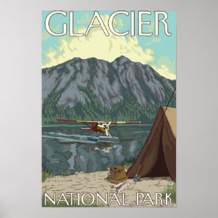 Bush Flygplan & Fishing - Glacier National Park, M Poster