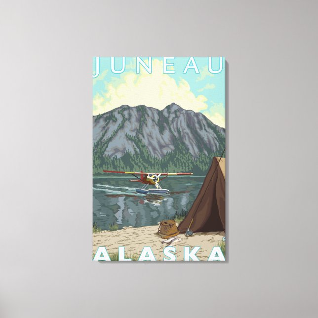 Bush Flygplan & Fishing - Juneau, Alaska Canvastryck (Framsida)