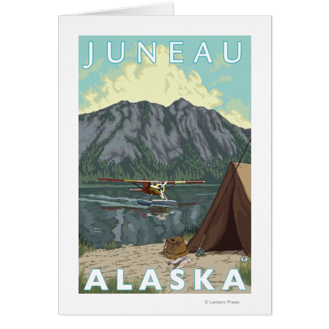 Bush Flygplan & Fishing - Juneau, Alaska Hälsningskort (Framsidan)
