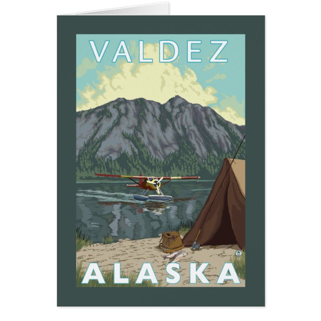 Bush Flygplan & Fishing - Valdez, Alaska Hälsningskort (Framsidan)