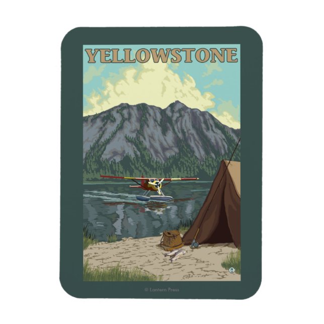 Bush Flygplan & Fishing - Yellowstone National Magnet (Vertikal)