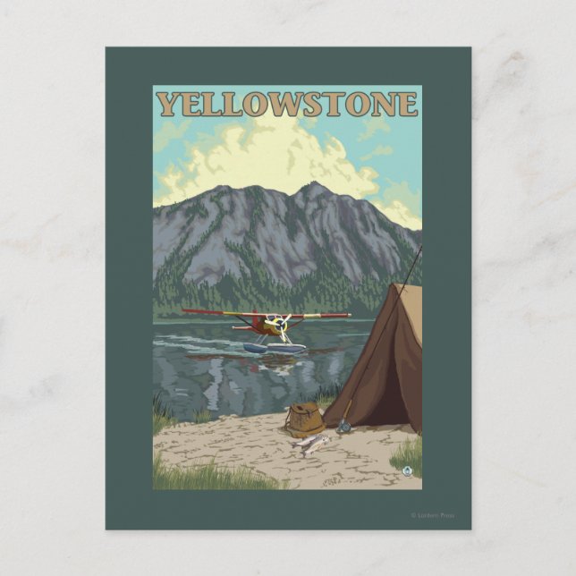 Bush Flygplan & Fishing - Yellowstone National Vykort (Framsida)