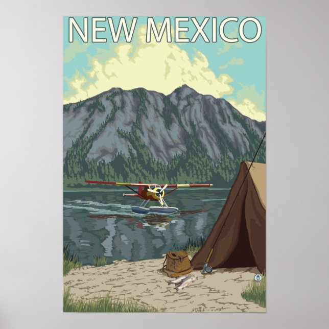 Bush Flygplan FishingNew Mexico Poster (Framsidan)