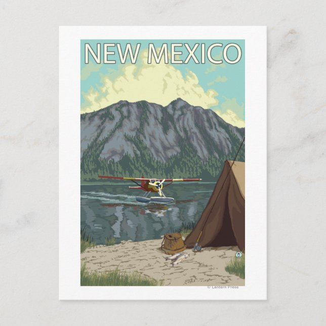 Bush Flygplan FishingNew Mexico Vykort (Framsida)