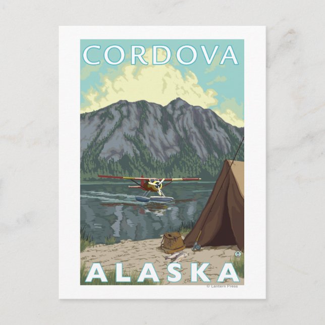 Bush flygplan & fiske - Cordova, Alaska Vykort (Framsida)