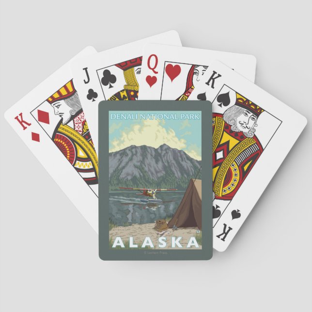 Bush flygplan & fiske - Denali nationalpark, Casinokort (Baksidan)
