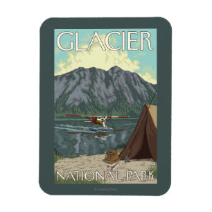 Bush flygplan & fiske - glaciärnationalpark, MT Magnet