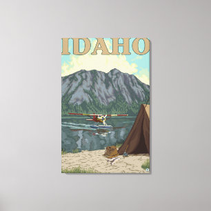 Bush flygplan & fiske - Idaho Canvastryck