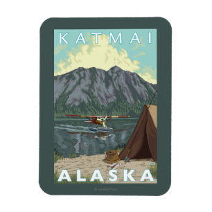 Bush flygplan & fiske - Katmai, Alaska Magnet