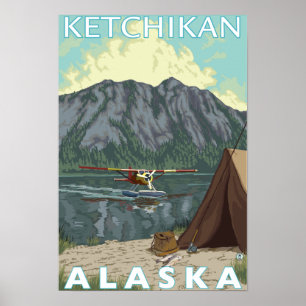 Bush flygplan & fiske - Ketchikan, Alaska Poster