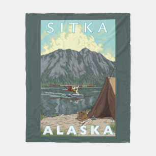 Bush flygplan & fiske - Sitka, Alaska Fleecefilt