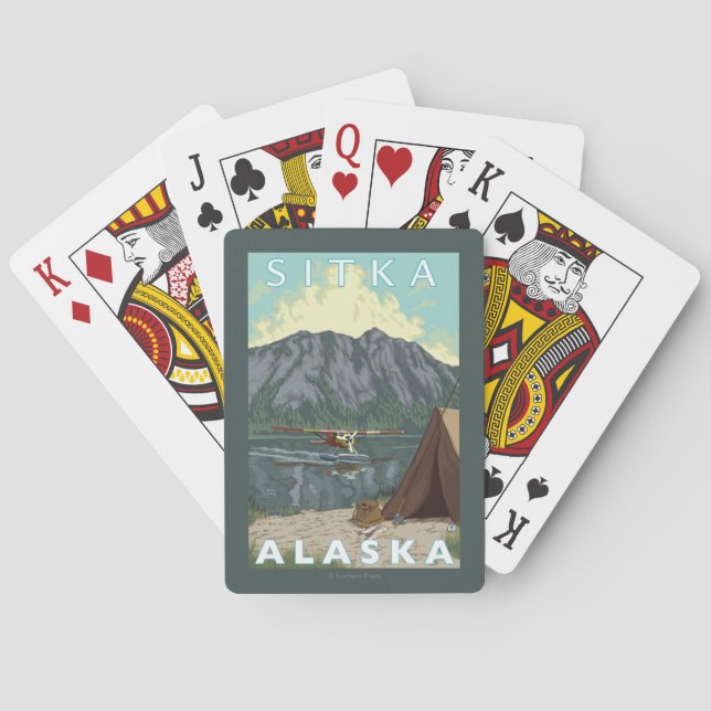 Bush flygplan & fiske - Sitka, Alaska Spelkort (Baksidan)
