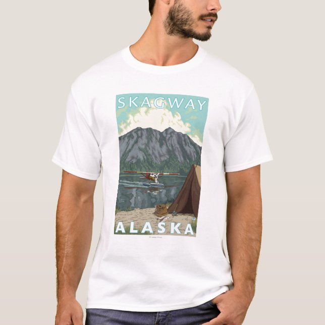 Bush flygplan & fiske - Skagway, Alaska Tee (Framsida)