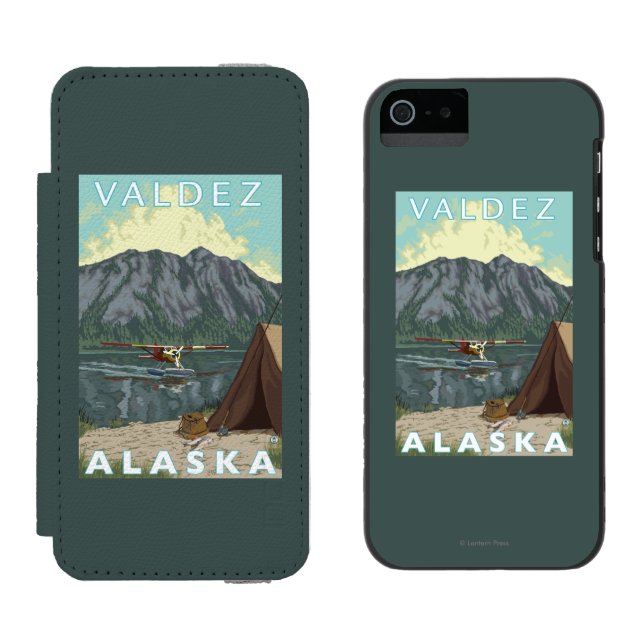 Bush flygplan & fiske - Valdez, Alaska Incipio iPhone Wallet Skal (Sida vid Sida)
