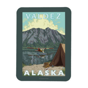 Bush flygplan & fiske - Valdez, Alaska Magnet