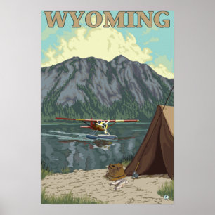 Bush flygplan & fiske - Wyoming Poster