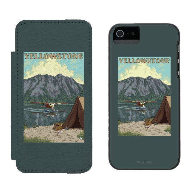 Bush flygplan & fiske - Yellowstone medborgare Incipio iPhone Wallet Skal (Sida vid Sida)